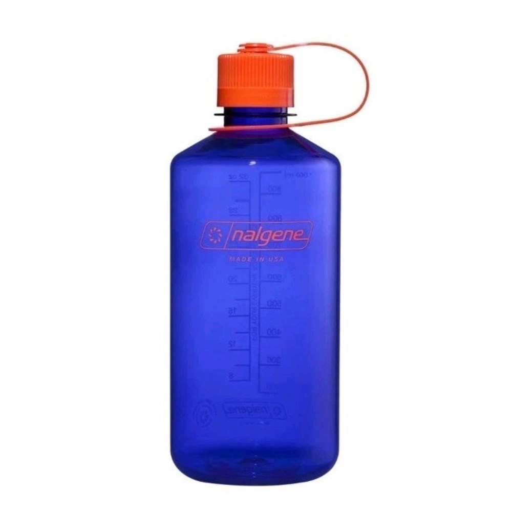 Nalgene Water Bottle 32 fl oz Narrow Mouth Periwinkle Blue Plastic, Recycled